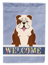 Load image into Gallery viewer, English Bulldog Brindle White Welcome Garden Flag - Outdoor Decorative Yard Flag BB5702GF