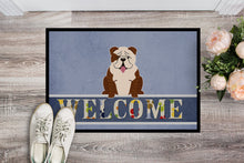 Load image into Gallery viewer, English Bulldog Brindle White Welcome Doormat - 18x27 Decorative Floor Mat – Indoor/Outdoor Rug with Artistic Flair BB5702MAT