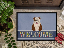 Load image into Gallery viewer, English Bulldog Brindle White Welcome Doormat - 18x27 Decorative Floor Mat – Indoor/Outdoor Rug with Artistic Flair BB5702MAT