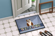 Load image into Gallery viewer, English Bulldog Brindle White Welcome Doormat - 18x27 Decorative Floor Mat – Indoor/Outdoor Rug with Artistic Flair BB5702MAT
