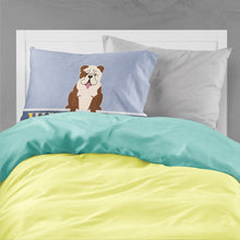 Load image into Gallery viewer, English Bulldog Brindle White Welcome Fabric Standard Pillowcase – Artistic Decorative Front, White Back BB5702PILLOWCASE