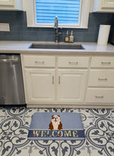 Load image into Gallery viewer, English Bulldog Brindle White Welcome Machine Washable Memory Foam Mat BB5702RUG