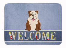 Load image into Gallery viewer, English Bulldog Brindle White Welcome Machine Washable Memory Foam Mat BB5702RUG