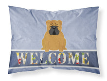 Load image into Gallery viewer, English Bulldog Red Welcome Fabric Standard Pillowcase – Artistic Decorative Front, White Back BB5703PILLOWCASE