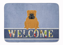 Load image into Gallery viewer, English Bulldog Red Welcome Machine Washable Memory Foam Mat BB5703RUG