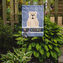 Load image into Gallery viewer, English Bulldog White Welcome Garden Flag - Outdoor Decorative Yard Flag BB5704GF