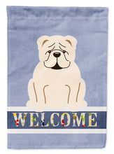 Load image into Gallery viewer, English Bulldog White Welcome Garden Flag - Outdoor Decorative Yard Flag BB5704GF