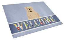 Load image into Gallery viewer, English Bulldog Fawn Welcome Glass Cutting Boards – Durable, Decorative Kitchen Art Large BB5705LCB