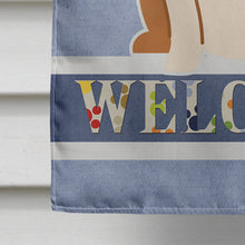 Load image into Gallery viewer, English Bulldog Fawn White Welcome Flag Canvas House Size BB5706CHF