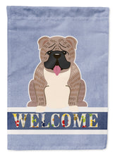 Load image into Gallery viewer, English Bulldog Grey Brindle  Welcome Garden Flag - Outdoor Decorative Yard Flag BB5707GF