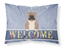 Load image into Gallery viewer, English Bulldog Grey Brindle  Welcome Fabric Standard Pillowcase – Artistic Decorative Front, White Back BB5707PILLOWCASE