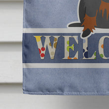 Load image into Gallery viewer, Wire Haired Dachshund Black Tan Welcome Flag Canvas House Size BB5708CHF