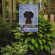 Load image into Gallery viewer, Wire Haired Dachshund Black Tan Welcome Garden Flag - Outdoor Decorative Yard Flag BB5708GF