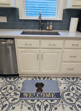 Load image into Gallery viewer, Wire Haired Dachshund Black Tan Welcome Machine Washable Memory Foam Mat BB5708RUG