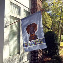 Load image into Gallery viewer, Wire Haired Dachshund Chocolate Welcome Flag Canvas House Size BB5710CHF