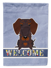 Load image into Gallery viewer, Wire Haired Dachshund Chocolate Welcome Garden Flag - Outdoor Decorative Yard Flag BB5710GF