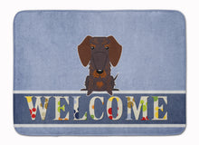 Load image into Gallery viewer, Wire Haired Dachshund Chocolate Welcome Machine Washable Memory Foam Mat BB5710RUG