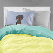 Load image into Gallery viewer, Dachshund Black Tan Welcome Fabric Standard Pillowcase – Artistic Decorative Front, White Back BB5713PILLOWCASE