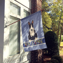 Load image into Gallery viewer, Bull Terrier Black White Welcome Flag Canvas House Size BB5714CHF
