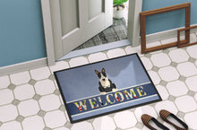 Load image into Gallery viewer, Bull Terrier Black White Welcome Doormat - 18x27 Decorative Floor Mat – Indoor/Outdoor Rug with Artistic Flair BB5714MAT