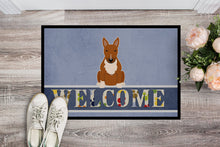 Load image into Gallery viewer, Bull Terrier Red Welcome Doormat - 18x27 Decorative Floor Mat – Indoor/Outdoor Rug with Artistic Flair BB5715MAT
