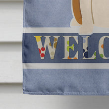 Load image into Gallery viewer, Bull Terrier Red White Welcome Flag Canvas House Size BB5716CHF