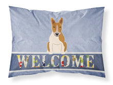 Load image into Gallery viewer, Bull Terrier Red White Welcome Fabric Standard Pillowcase – Artistic Decorative Front, White Back BB5716PILLOWCASE