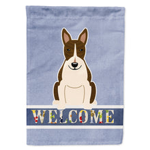 Load image into Gallery viewer, Bull Terrier Dark Brindle Welcome Flag Canvas House Size BB5717CHF