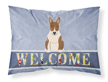 Load image into Gallery viewer, Bull Terrier Brindle Welcome Fabric Standard Pillowcase – Artistic Decorative Front, White Back BB5718PILLOWCASE