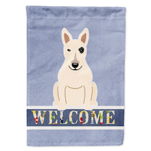 Load image into Gallery viewer, Bull Terrier White Welcome Flag Canvas House Size BB5719CHF