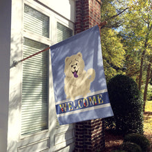 Load image into Gallery viewer, Chow Chow White Welcome Flag Canvas House Size BB5721CHF