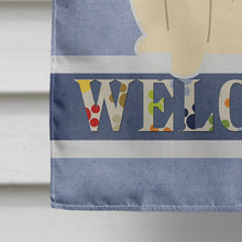 Load image into Gallery viewer, Chow Chow White Welcome Flag Canvas House Size BB5721CHF
