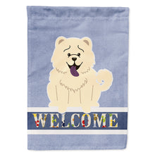 Load image into Gallery viewer, Chow Chow White Welcome Flag Canvas House Size BB5721CHF