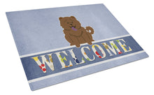 Load image into Gallery viewer, Chow Chow Chocolate Welcome Glass Cutting Boards – Durable, Decorative Kitchen Art Large BB5722LCB