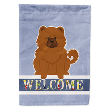 Load image into Gallery viewer, Chow Chow Red Welcome Flag Canvas House Size BB5723CHF