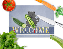 Load image into Gallery viewer, Chow Chow Black Welcome Glass Cutting Boards – Durable, Decorative Kitchen Art Large BB5724LCB