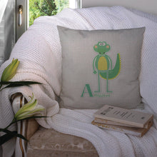Load image into Gallery viewer, Alphabet A for Alligator Throw Pillow - 14x14 Decorative Pillow – Art for Your Home &amp; Patio BB5726PW1414