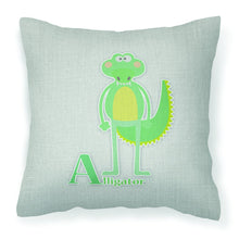 Load image into Gallery viewer, Alphabet A for Alligator Fabric Decorative Pillow BB5726PW1818