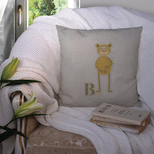 Load image into Gallery viewer, Alphabet B for Bear Throw Pillow - 14x14 Decorative Pillow – Art for Your Home &amp; Patio BB5727PW1414