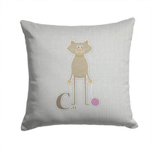 Load image into Gallery viewer, Alphabet C for Cat Throw Pillow - 14x14 Decorative Pillow – Art for Your Home &amp; Patio BB5728PW1414