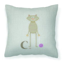 Load image into Gallery viewer, Alphabet C for Cat Fabric Decorative Pillow BB5728PW1818