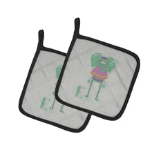 Load image into Gallery viewer, Alphabet E for Elephant Pot Holders - Set of 2 - Heat-Resistant Kitchen Essentials BB5730PTHD