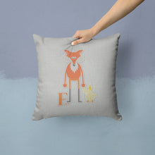 Load image into Gallery viewer, Alphabet F for Fox Throw Pillow - 14x14 Decorative Pillow – Art for Your Home &amp; Patio BB5731PW1414