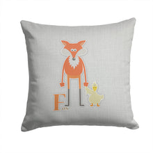 Load image into Gallery viewer, Alphabet F for Fox Throw Pillow - 14x14 Decorative Pillow – Art for Your Home &amp; Patio BB5731PW1414