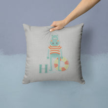 Load image into Gallery viewer, Alphabet H for Hippopotamus Throw Pillow - 14x14 Decorative Pillow – Art for Your Home &amp; Patio BB5733PW1414