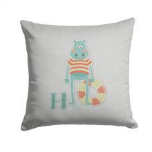 Load image into Gallery viewer, Alphabet H for Hippopotamus Throw Pillow - 14x14 Decorative Pillow – Art for Your Home &amp; Patio BB5733PW1414