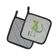 Load image into Gallery viewer, Alphabet I for Iguana Pot Holders - Set of 2 - Heat-Resistant Kitchen Essentials BB5734PTHD