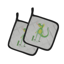 Load image into Gallery viewer, Alphabet I for Iguana Pot Holders - Set of 2 - Heat-Resistant Kitchen Essentials BB5734PTHD