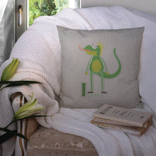 Load image into Gallery viewer, Alphabet I for Iguana Throw Pillow - 14x14 Decorative Pillow – Art for Your Home &amp; Patio BB5734PW1414
