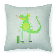 Load image into Gallery viewer, Alphabet I for Iguana Fabric Decorative Pillow BB5734PW1818